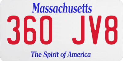MA license plate 360JV8