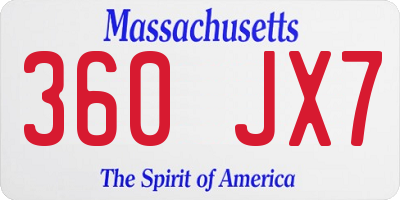 MA license plate 360JX7