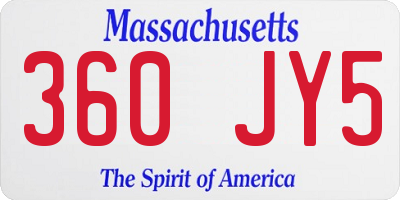 MA license plate 360JY5
