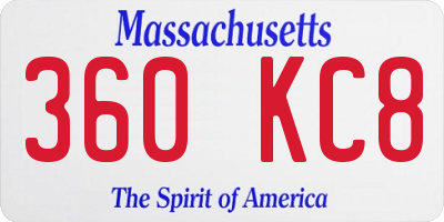 MA license plate 360KC8