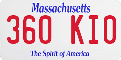 MA license plate 360KI0