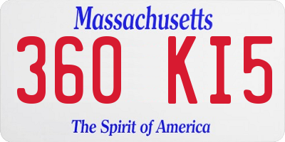MA license plate 360KI5