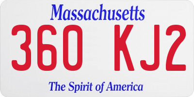 MA license plate 360KJ2