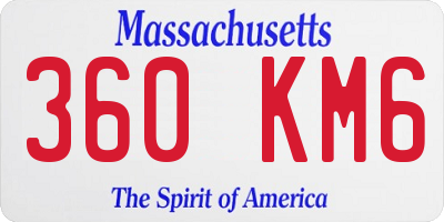 MA license plate 360KM6