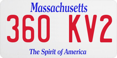 MA license plate 360KV2