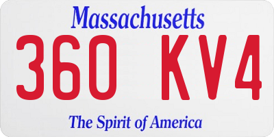 MA license plate 360KV4