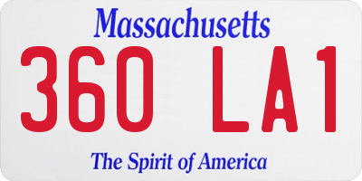 MA license plate 360LA1