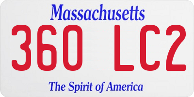MA license plate 360LC2