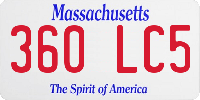MA license plate 360LC5