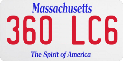 MA license plate 360LC6