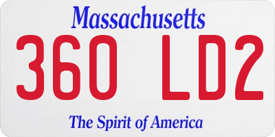 MA license plate 360LD2