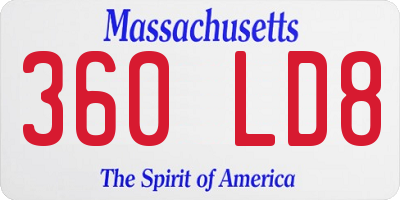 MA license plate 360LD8