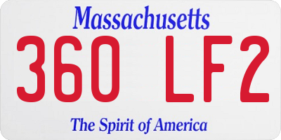 MA license plate 360LF2