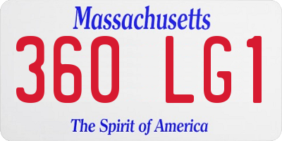 MA license plate 360LG1