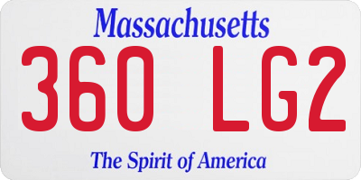 MA license plate 360LG2