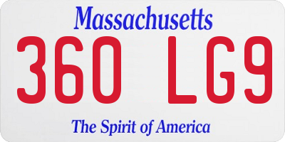 MA license plate 360LG9