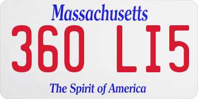 MA license plate 360LI5