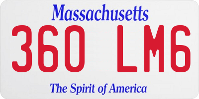 MA license plate 360LM6