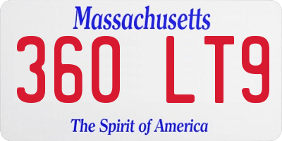 MA license plate 360LT9