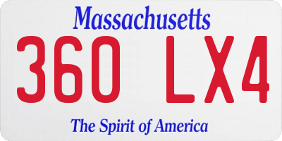 MA license plate 360LX4