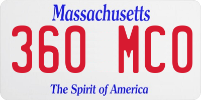 MA license plate 360MC0