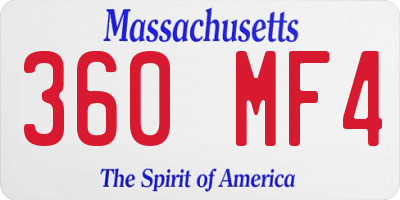 MA license plate 360MF4