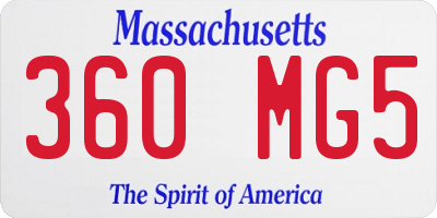 MA license plate 360MG5