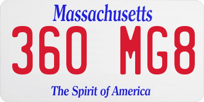 MA license plate 360MG8