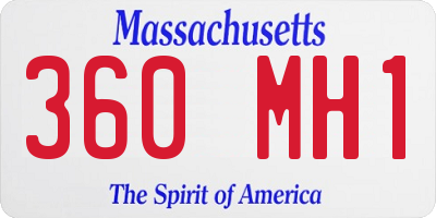 MA license plate 360MH1