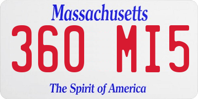MA license plate 360MI5