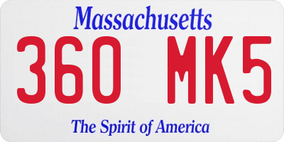 MA license plate 360MK5