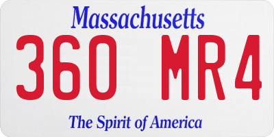 MA license plate 360MR4