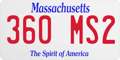 MA license plate 360MS2