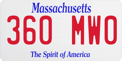 MA license plate 360MW0