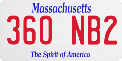 MA license plate 360NB2
