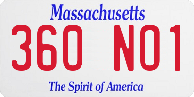 MA license plate 360NO1