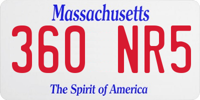 MA license plate 360NR5