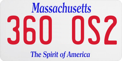 MA license plate 360OS2