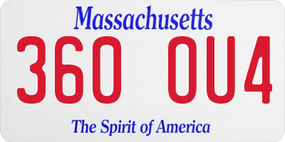 MA license plate 360OU4