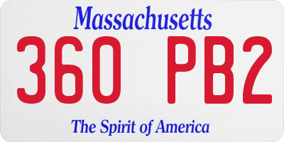 MA license plate 360PB2