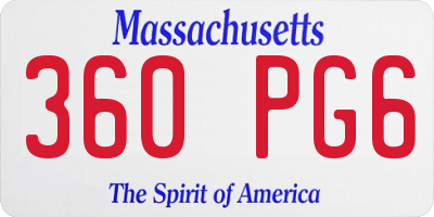 MA license plate 360PG6