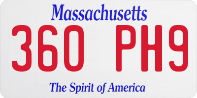 MA license plate 360PH9