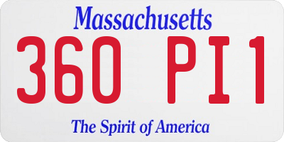MA license plate 360PI1