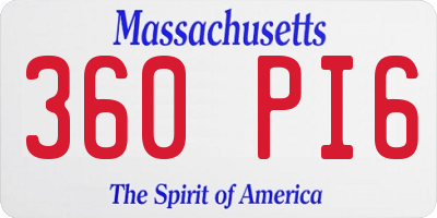 MA license plate 360PI6