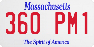 MA license plate 360PM1