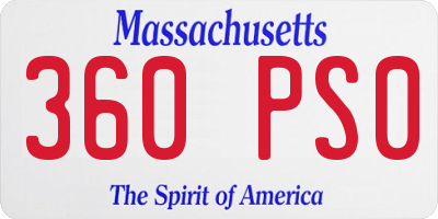 MA license plate 360PS0