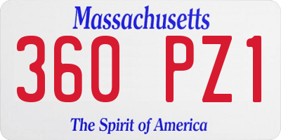 MA license plate 360PZ1