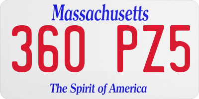 MA license plate 360PZ5