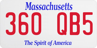 MA license plate 360QB5