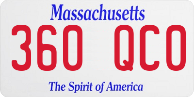 MA license plate 360QC0
